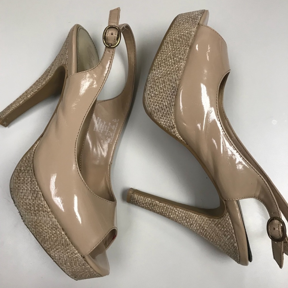 Nude Open Toe Sling Back